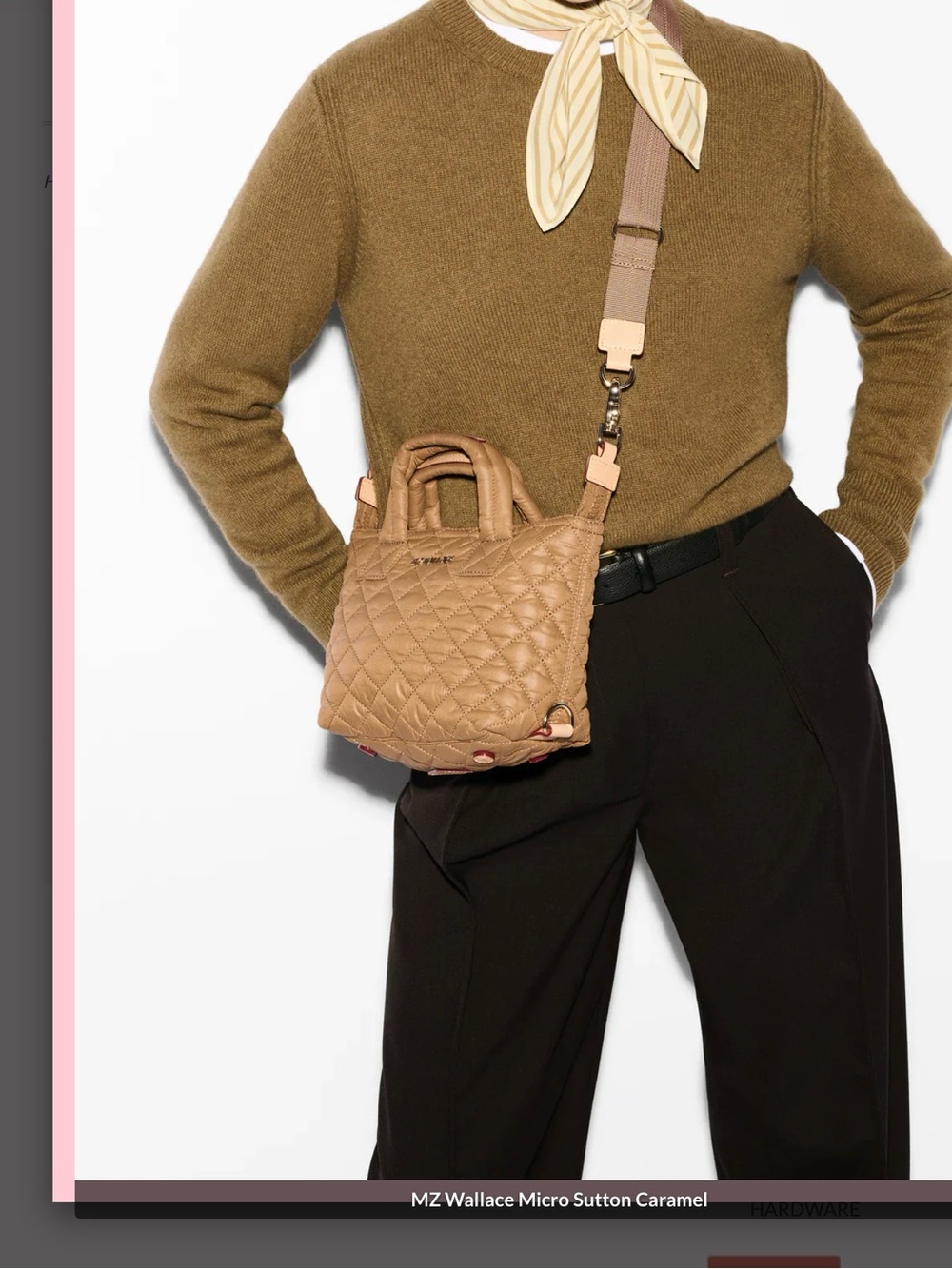 MZ Wallace Micro Sutton Quilted Crossbody Bag Caramel - Picture 5 of 16